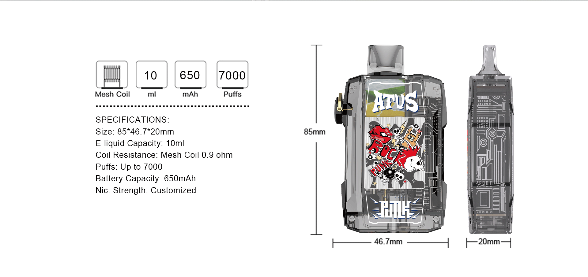 7000 Puffs Disposable Vape with rechargeable and adjustable airflow Master Case New Style Vape Online Shopping life pod
