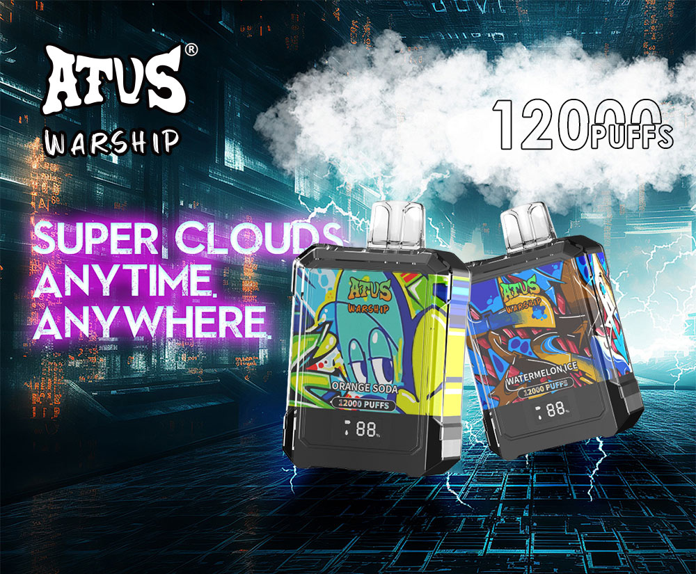 DE013A 12000 Puffs Disposable Vape with LED display screen and adjustable airflow ATVS Vape