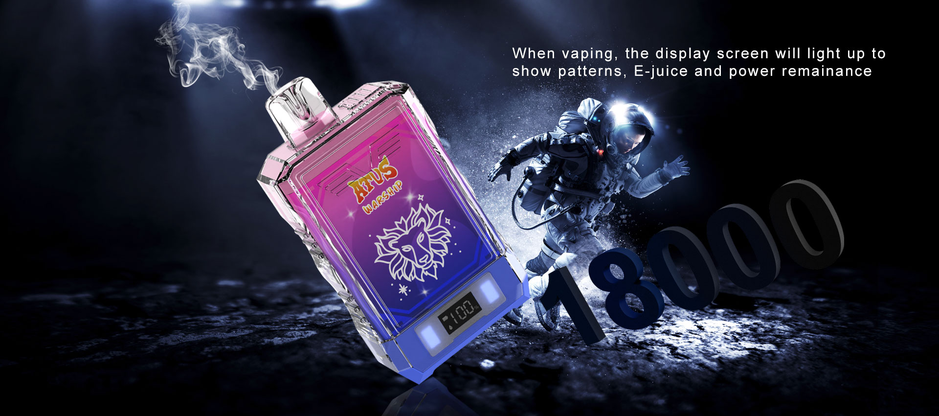 DE015 18000 Puffs Disposable Vape with LED display screen and adjustable airflow rechargeable ATVS Vape