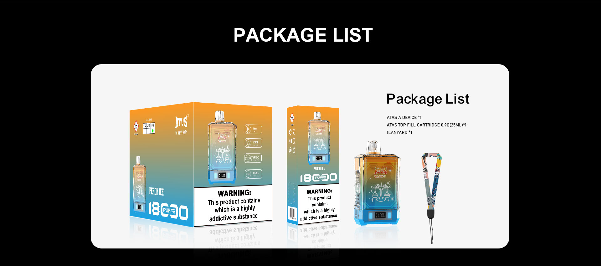DE015 18000 Puffs Disposable Vape with LED display screen and adjustable airflow rechargeable ATVS Vape