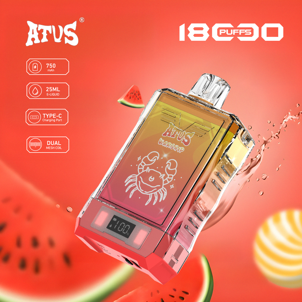 DE015 18000 Puffs Disposable Vape with LED display screen and adjustable airflow rechargeable