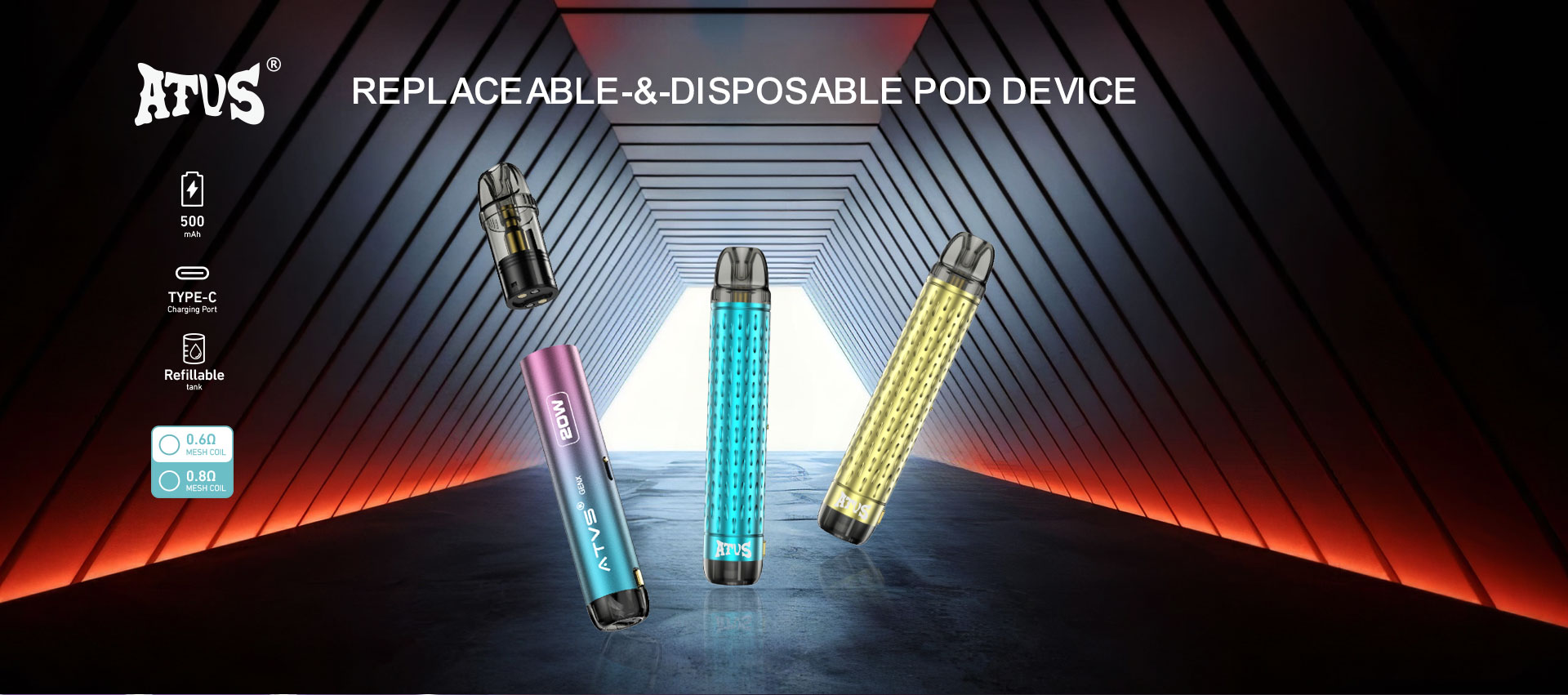 DE020 Refillable Pod Kit System Device with Adjustable Airflow MTL RDL ATVS Vape