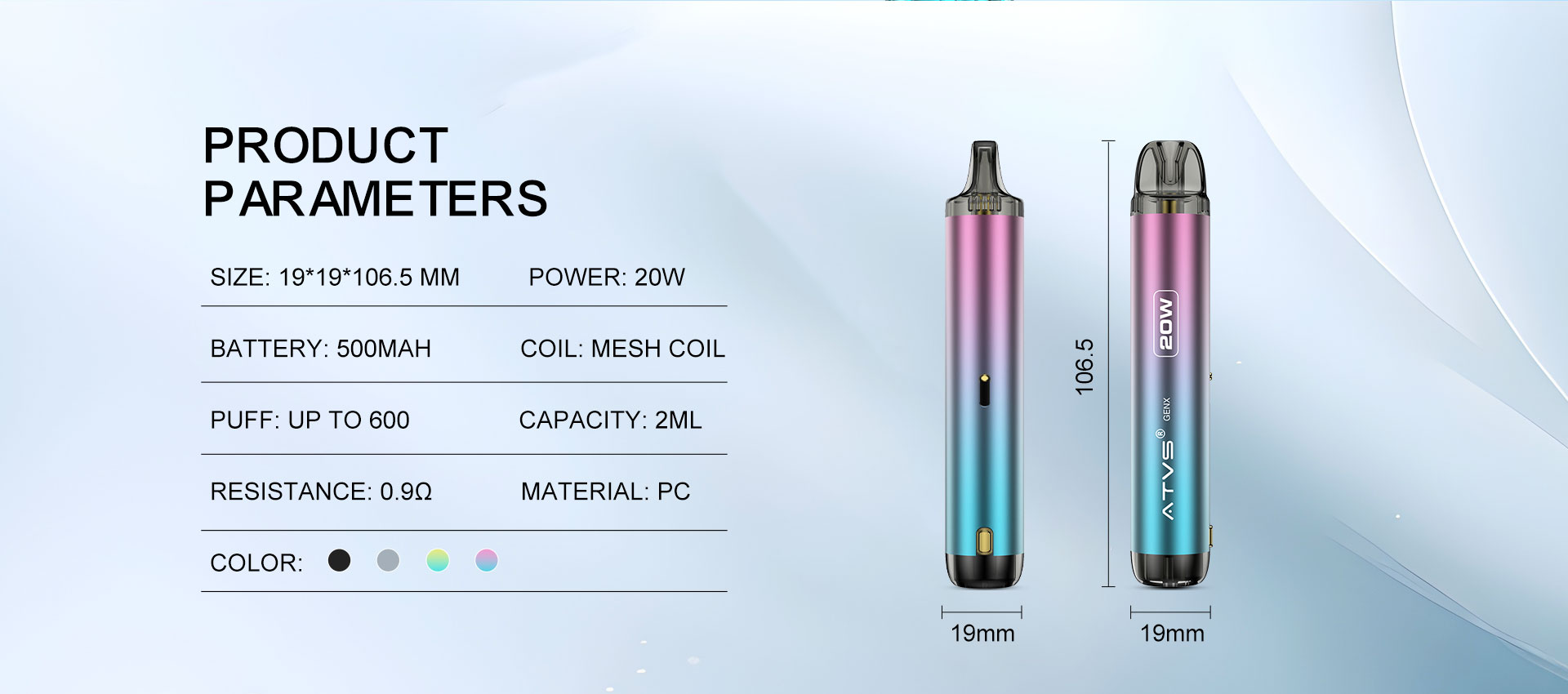 DE020 Refillable Pod Kit System Device with Adjustable Airflow MTL RDL ATVS Vape