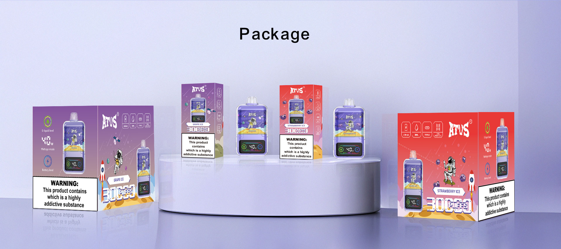 30000 Puffs Disposable Vape with LED display screen ATVS  30ml Vape Device Type C Rechargeable Disposable Kit vape israel