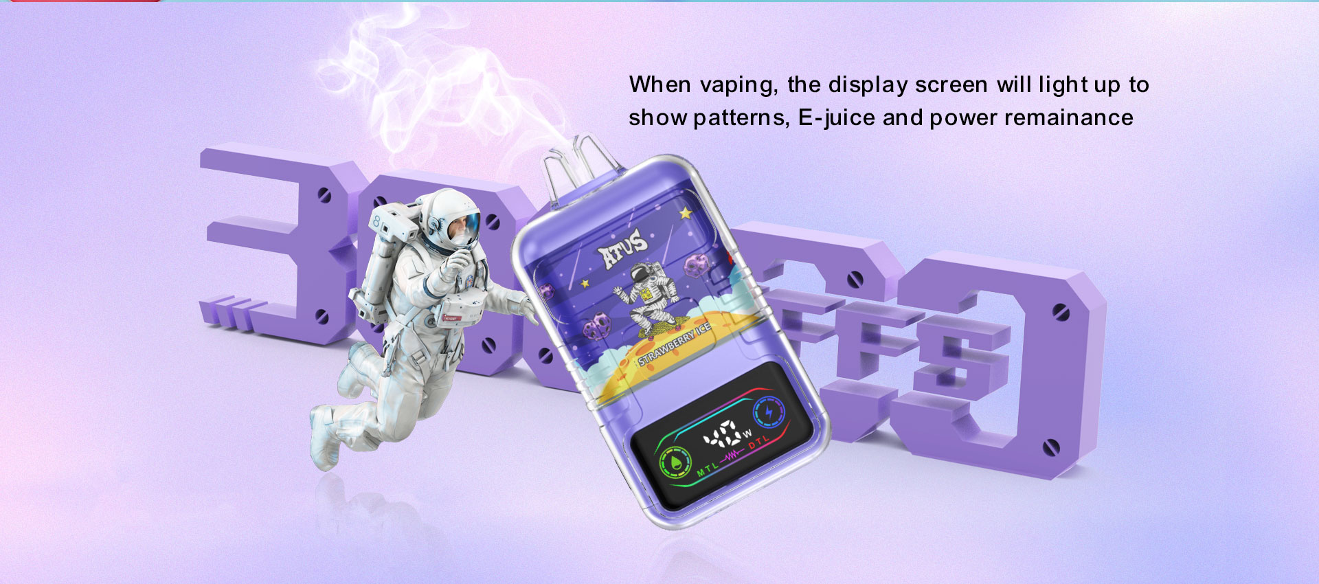 30000 Puffs Disposable Vape with LED display screen ATVS  30ml Vape Device Type C Rechargeable Disposable Kit vape israel