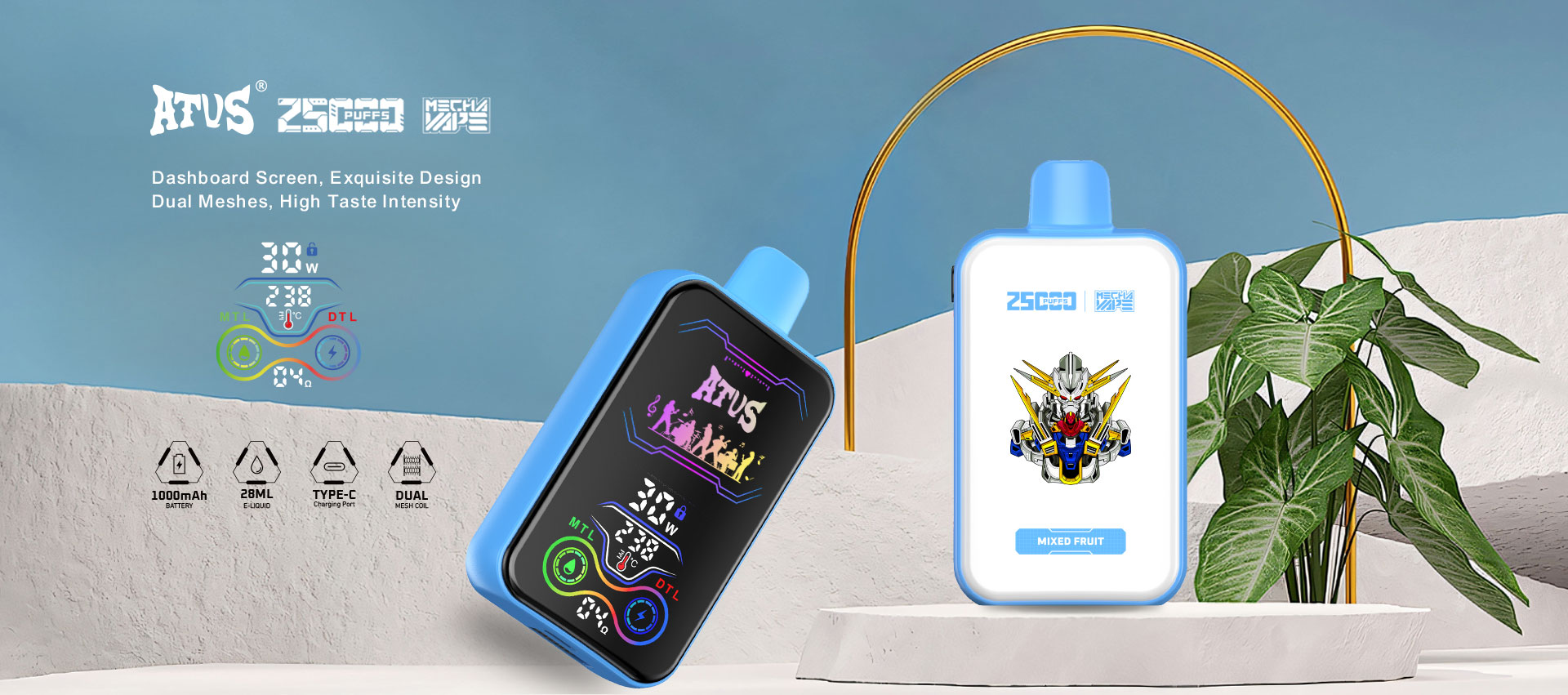 25000 Puffs Disposable Vape with Full screen rechargeable ATVS ATUS  0% 2%  Nic Adjustable airflow Disposable Vape vape wholesale australia vape pen price