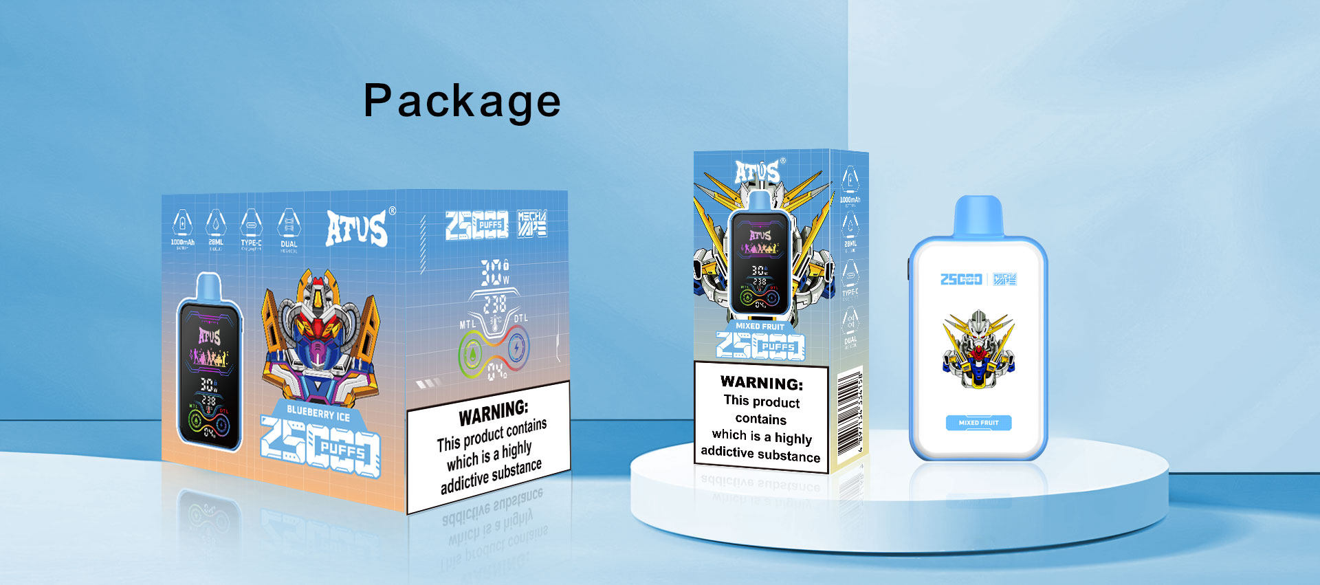 25000 Puffs Disposable Vape with Full screen rechargeable ATVS ATUS  0% 2%  Nic Adjustable airflow Disposable Vape vape wholesale australia vape pen price