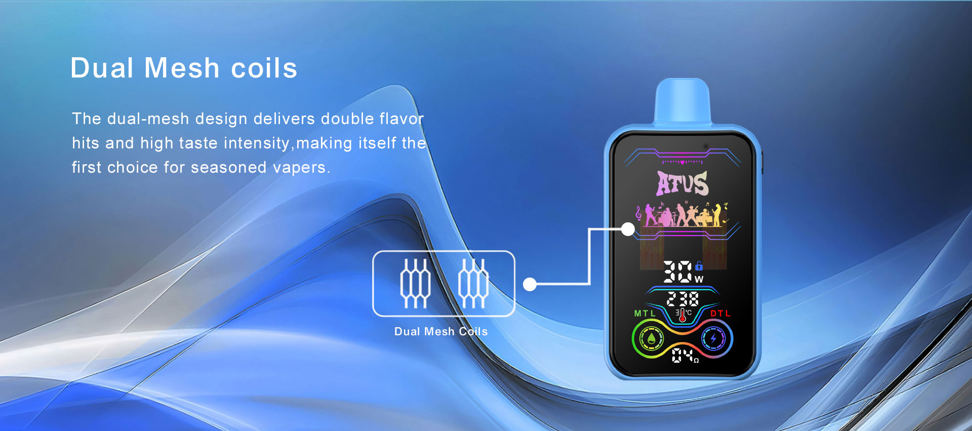 25000 Puffs Disposable Vape with Full screen rechargeable ATVS ATUS  0% 2%  Nic Adjustable airflow Disposable Vape vape wholesale australia vape pen price