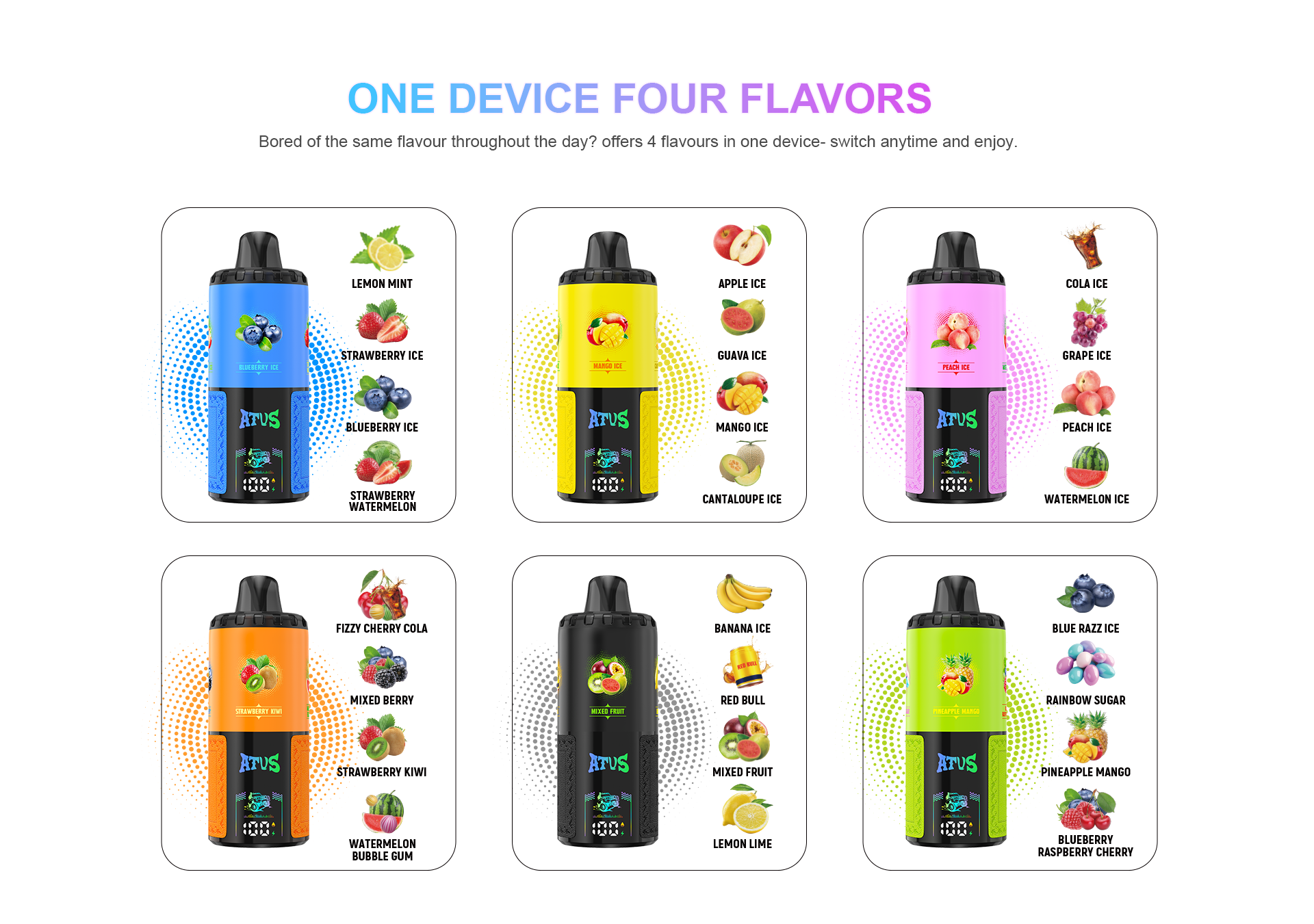 DE030 60000 Puffs Disposable Vape with Smart screen display and Quick charge adjustable flavor ATVS Vape