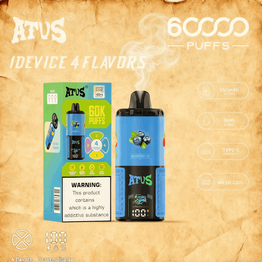 DE030 60000 Puffs Disposable Vape with Smart screen display and Quick charge adjustable flavor ATVS Vape