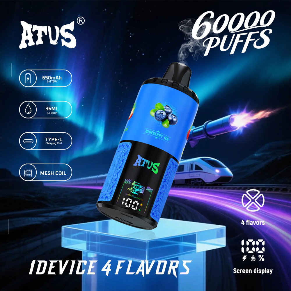 ATVS 60000 Puff Disposable vape Free shipping vape Atvs Atus Disposable Vape Pod 60000 puff 4in1 atomizer dual mesh coil
